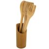 Bamboo Utensil Set in Holder